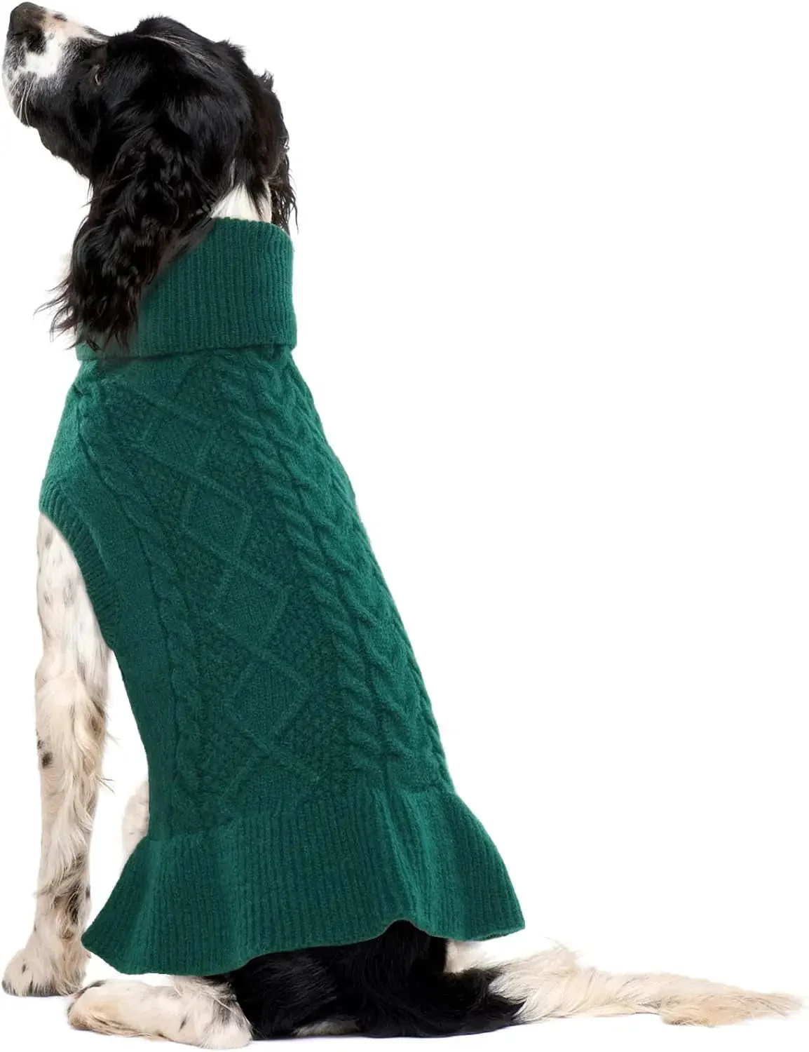 Cable Knit Dog Sweater Dress | Soft Turtleneck Warm Pet Pullover (XS–XL) - Image 2