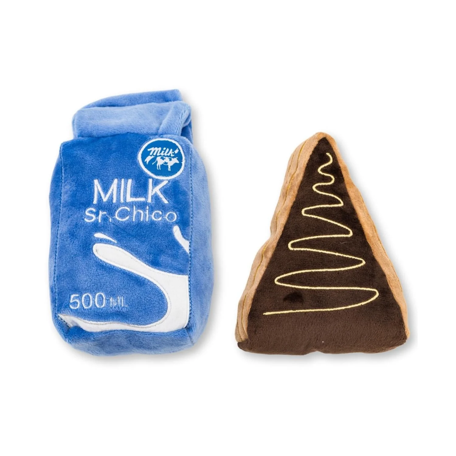 Cake Slice & Milk Midnight Snack Plush Dog Toy Gift Set – with Squeaker & Crinkle Paper - Image 2