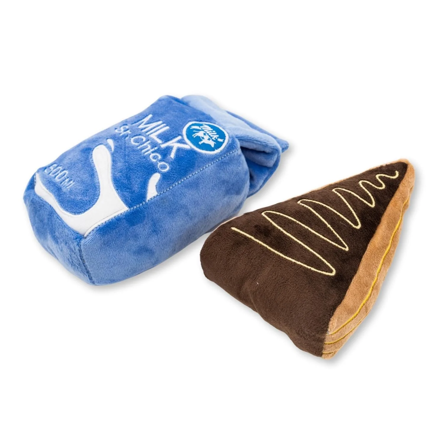 Cake Slice & Milk Midnight Snack Plush Dog Toy Gift Set – with Squeaker & Crinkle Paper - Image 4