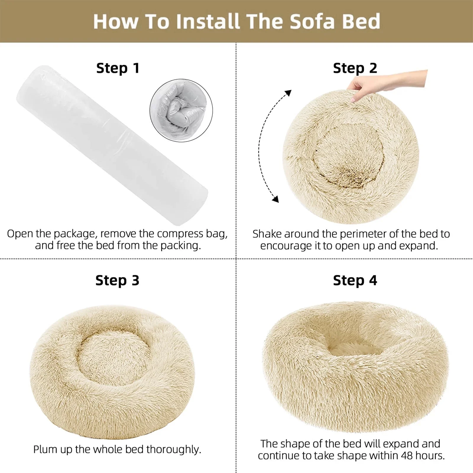 Calming Donut Dog Bed Anti-Anxiety - Image 9