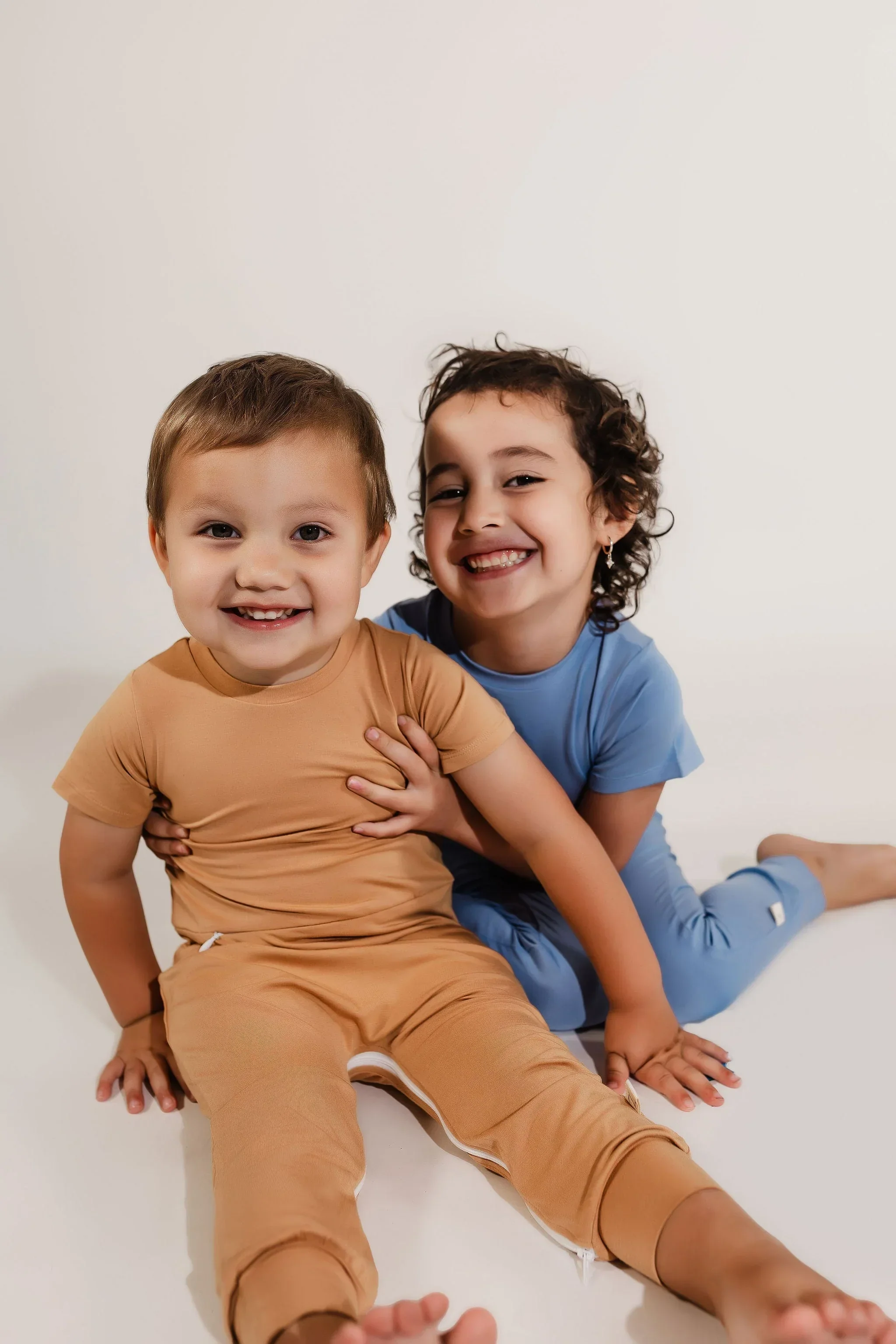 Camel Bamboo Lyocell Romper with G-Tube Access - Image 2