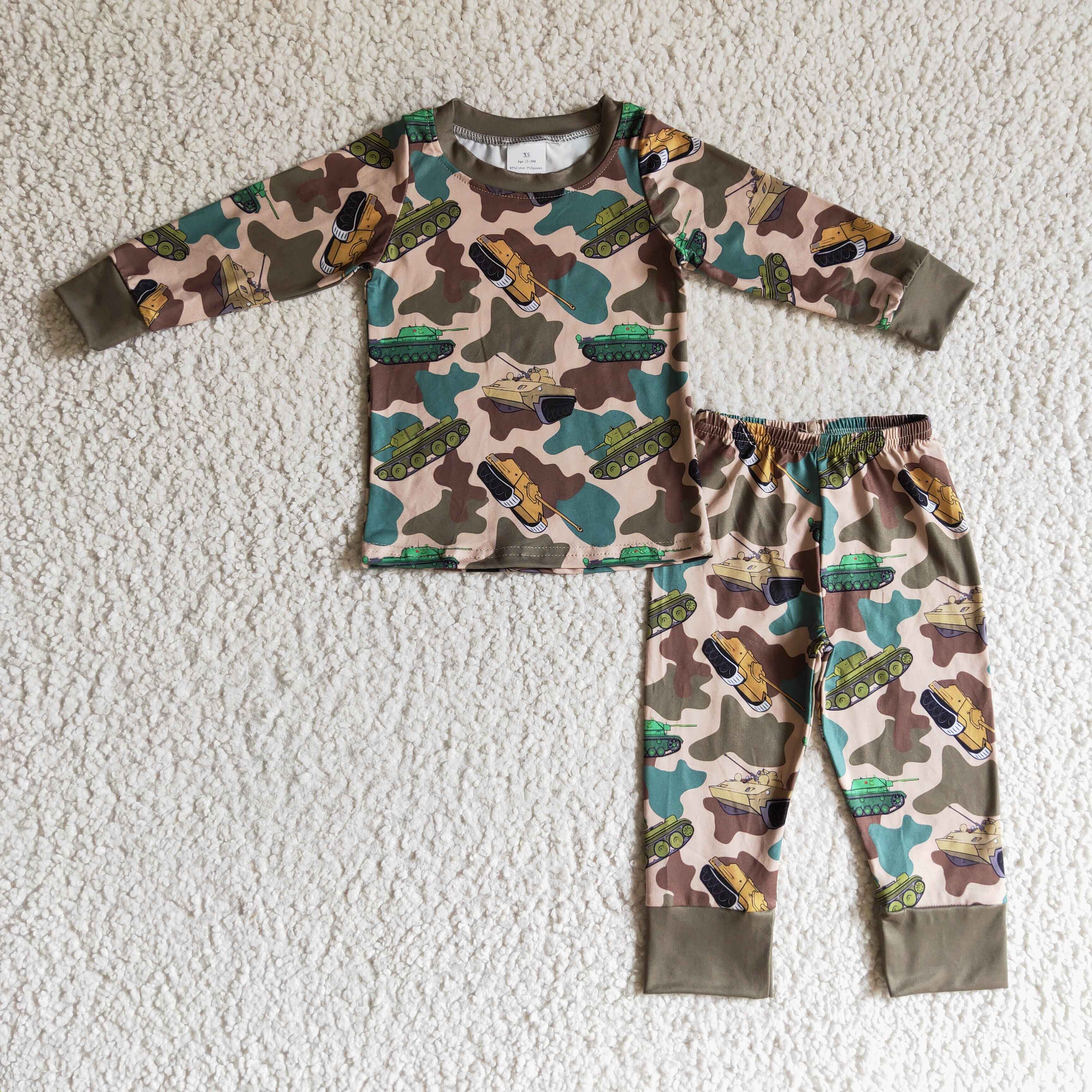 Camo tank print long sleeves kids boy pajamas - Image 2