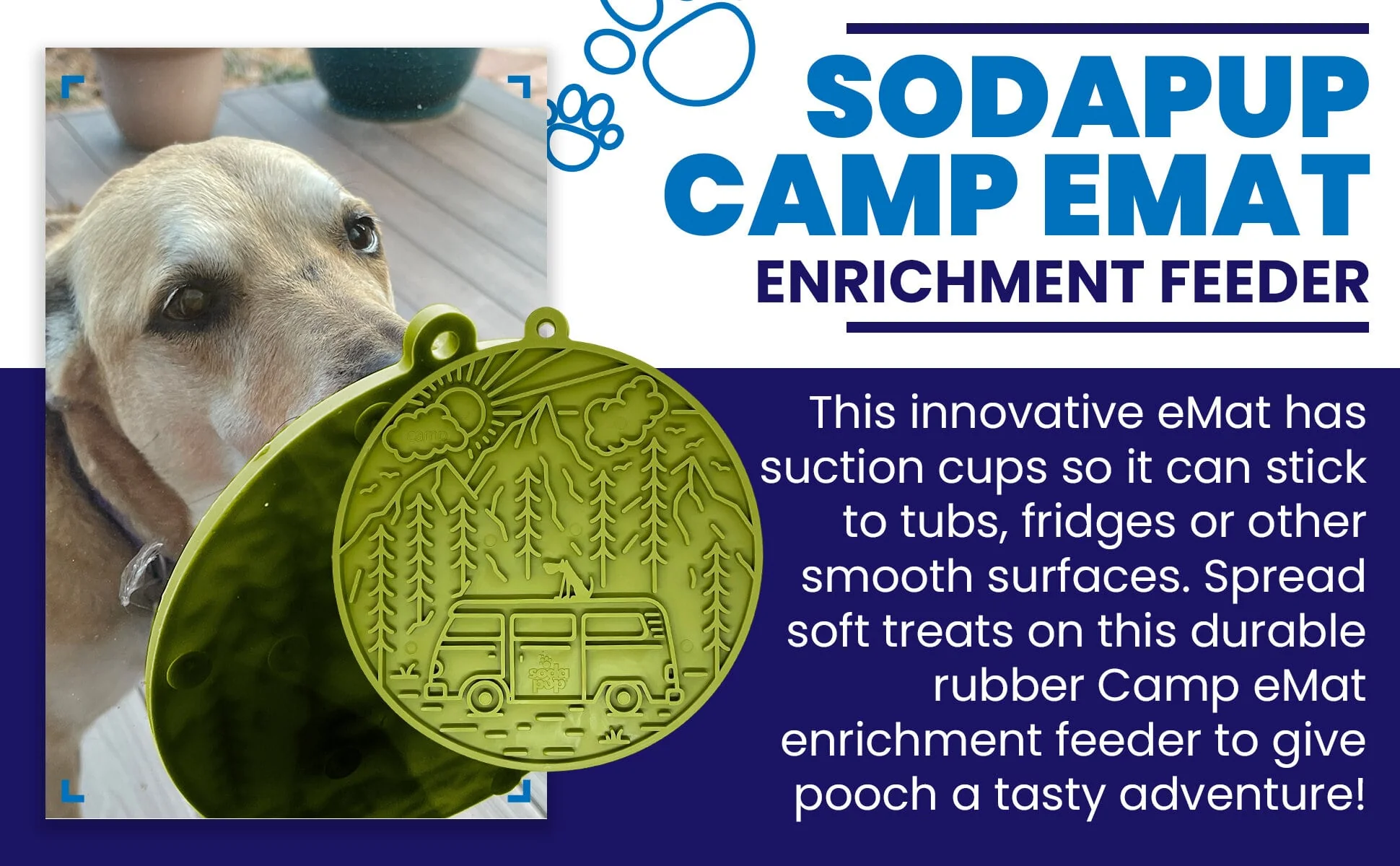 Camp eMat - Enrichment Lick Mat For Dogs and Cats - with Suction Cups | Retro Van Design | USA Made - Image 13