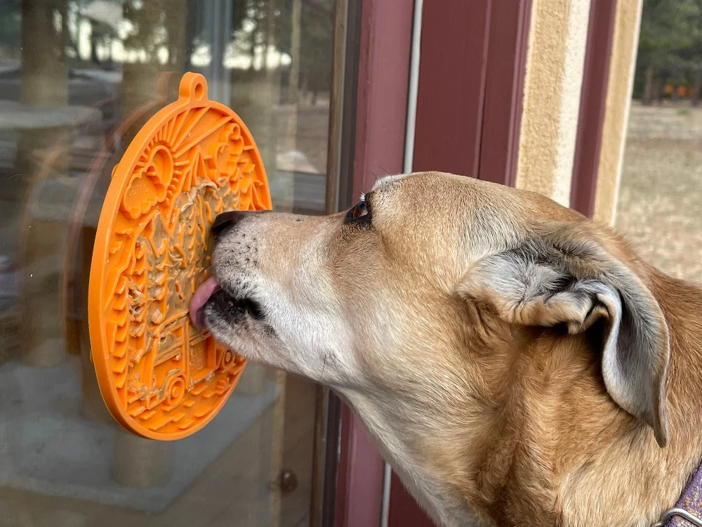 Camp eMat - Enrichment Lick Mat For Dogs and Cats - with Suction Cups | Retro Van Design | USA Made - Image 9