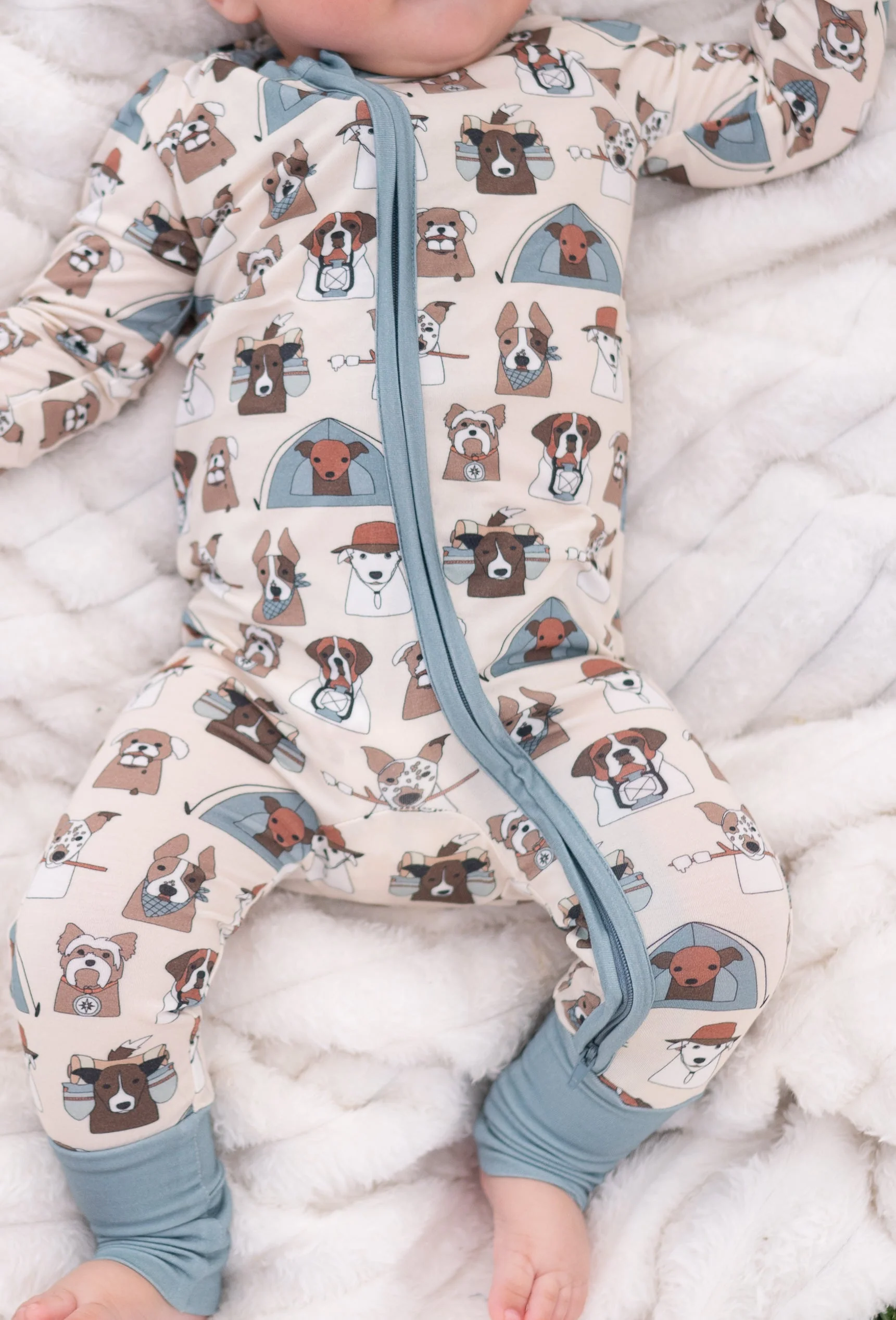 Camp Paws (Convertible Zip Footies) - Blue - Image 3