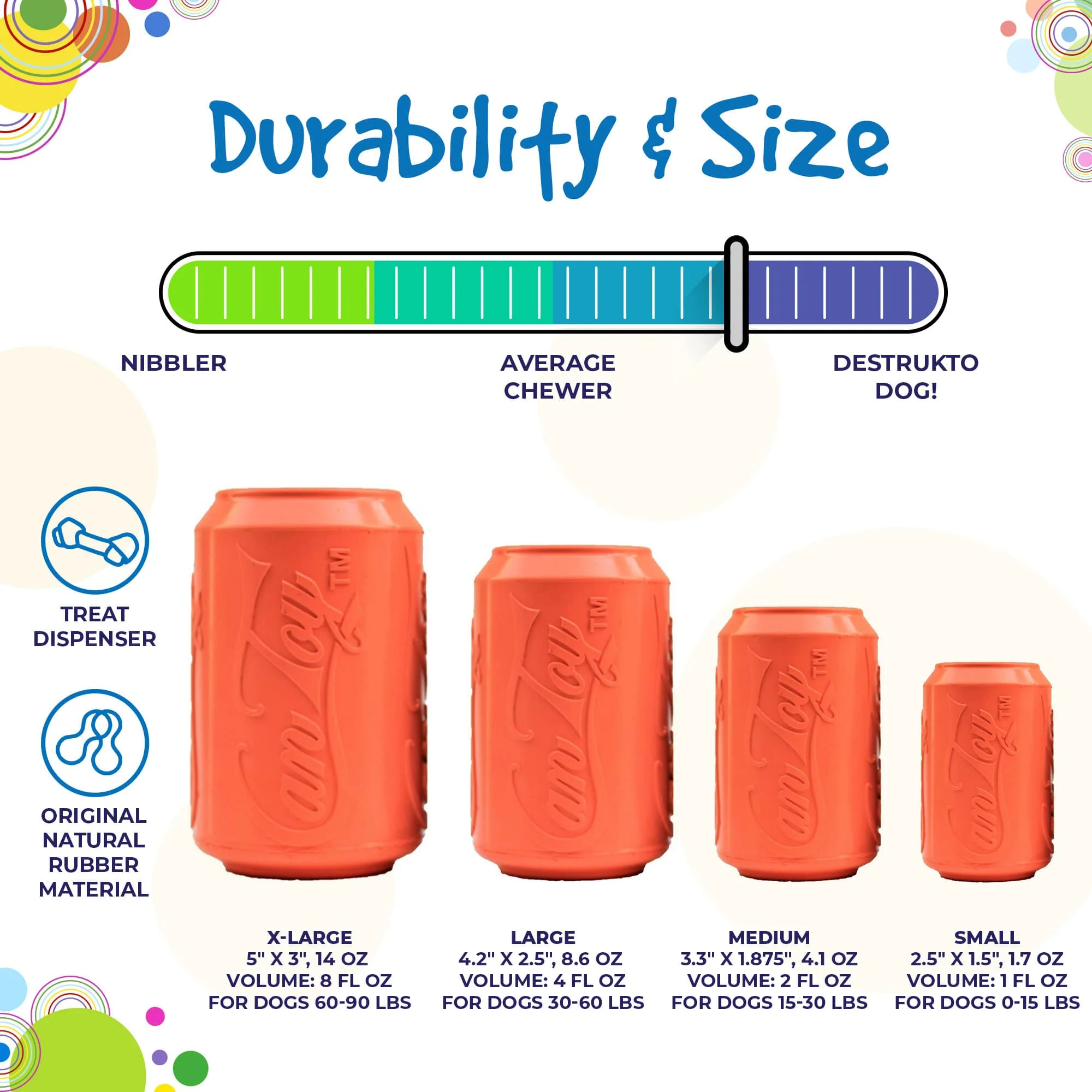 Can Toy Rubber Dog Chew Toy for Average Chewers | Treat Dispenser | USA Made - Image 4