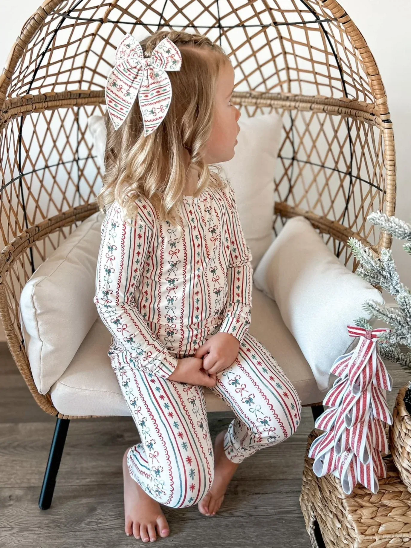 Candy Cane Lane Bamboo Christmas Pajamas - 2pc Set - Image 3