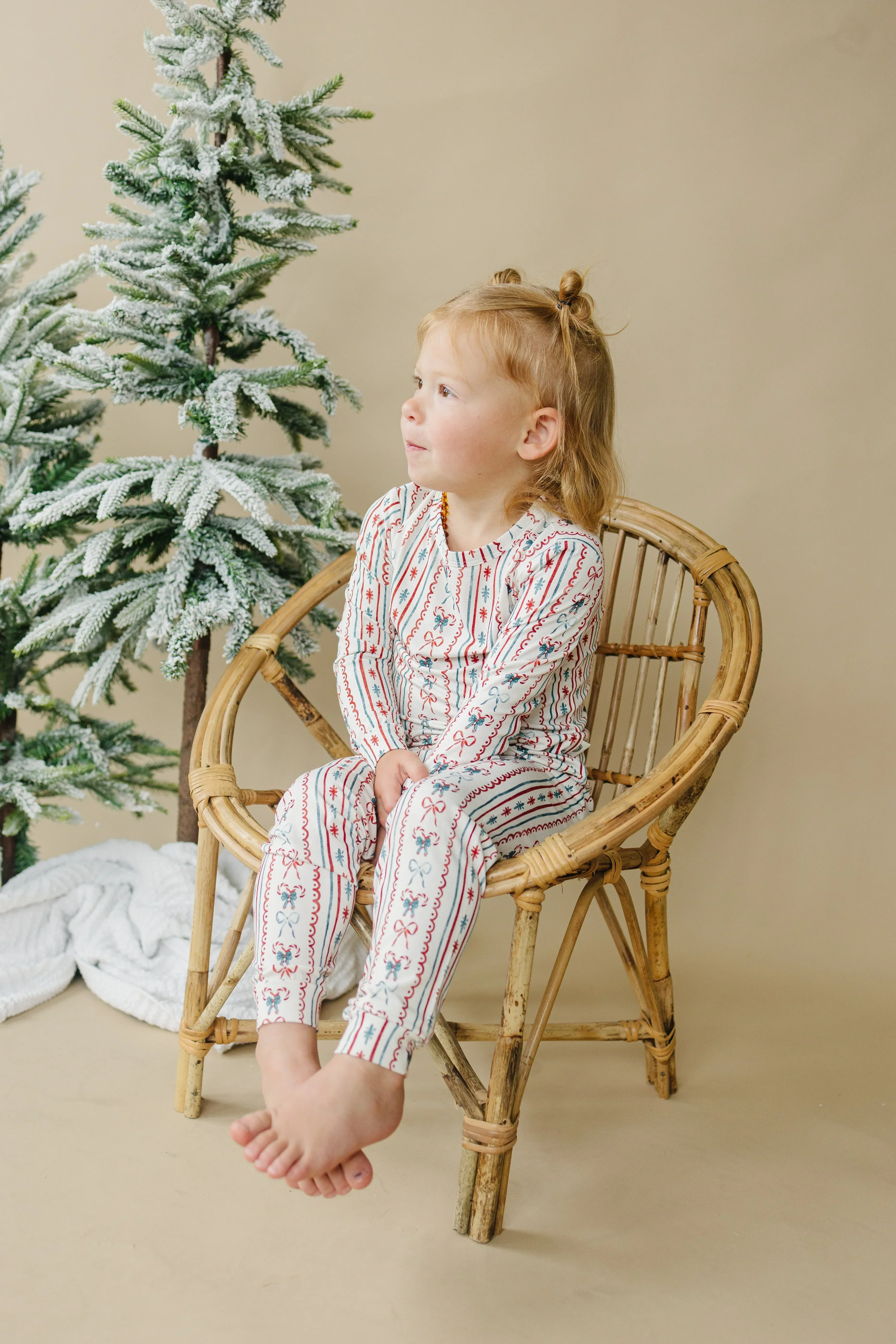 Candy Cane Lane Bamboo Christmas Pajamas - 2pc Set - Image 7