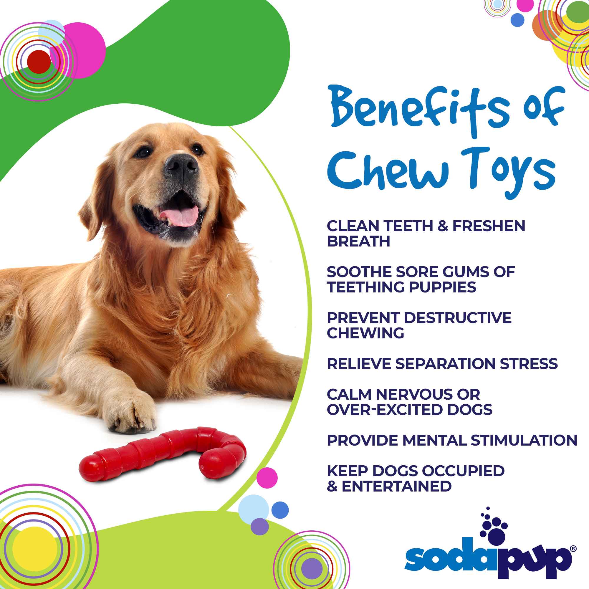 Candy Cane Nylon Dog Toy for Aggressive Chewers | USA Made | SodaPup - Image 3