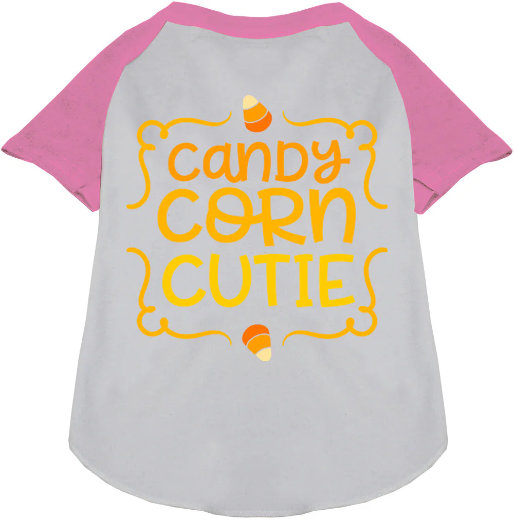 Candy Corn Cutie Pet Raglan Shirt - Image 5