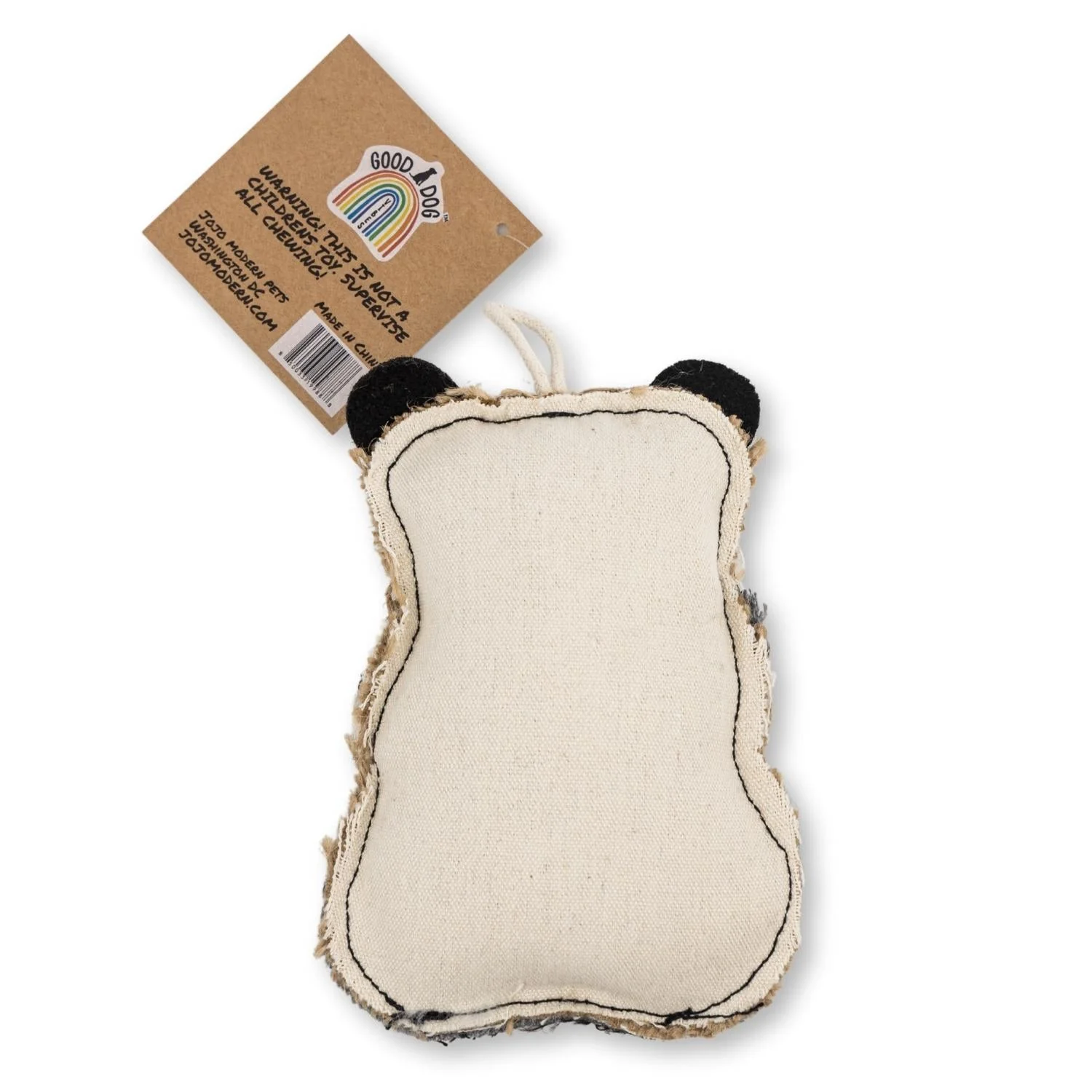 Canvas & Jute Panda-Shaped Dog Chew Toy – Durable, Safe and Non-Toxic - Image 3