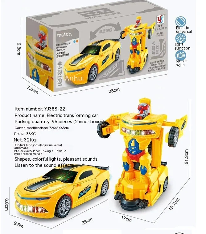 Car Deformation Robot Toy Light Music Automatic Deformation - Image 2