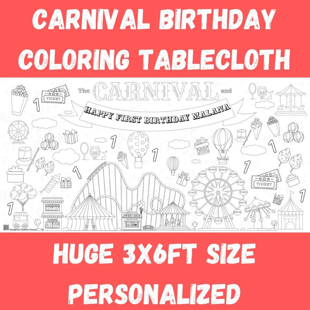 Carnival Coloring Tablecloth - Image 2