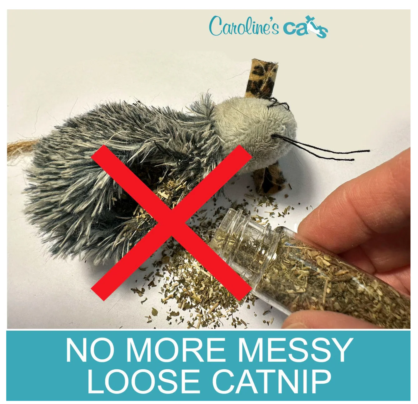 Caroline's Cats Organic Catnip Packets for Cat Toys – Refill Pouches for Flapping Bird, Flopping Fish, and More, 10 Tea Bags - Image 3