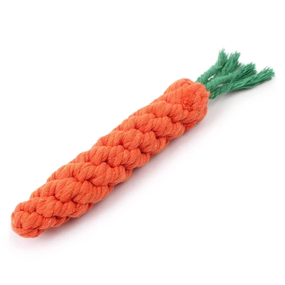 Carrot Rope Dog Chew Toy – Durable Cotton Molar Toy for Puppies & Dogs - Image 13