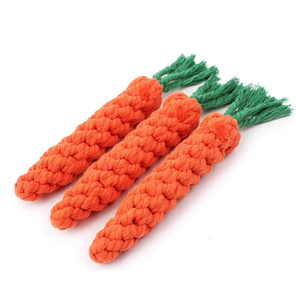 Carrot Rope Dog Chew Toy – Durable Cotton Molar Toy for Puppies & Dogs - Image 5