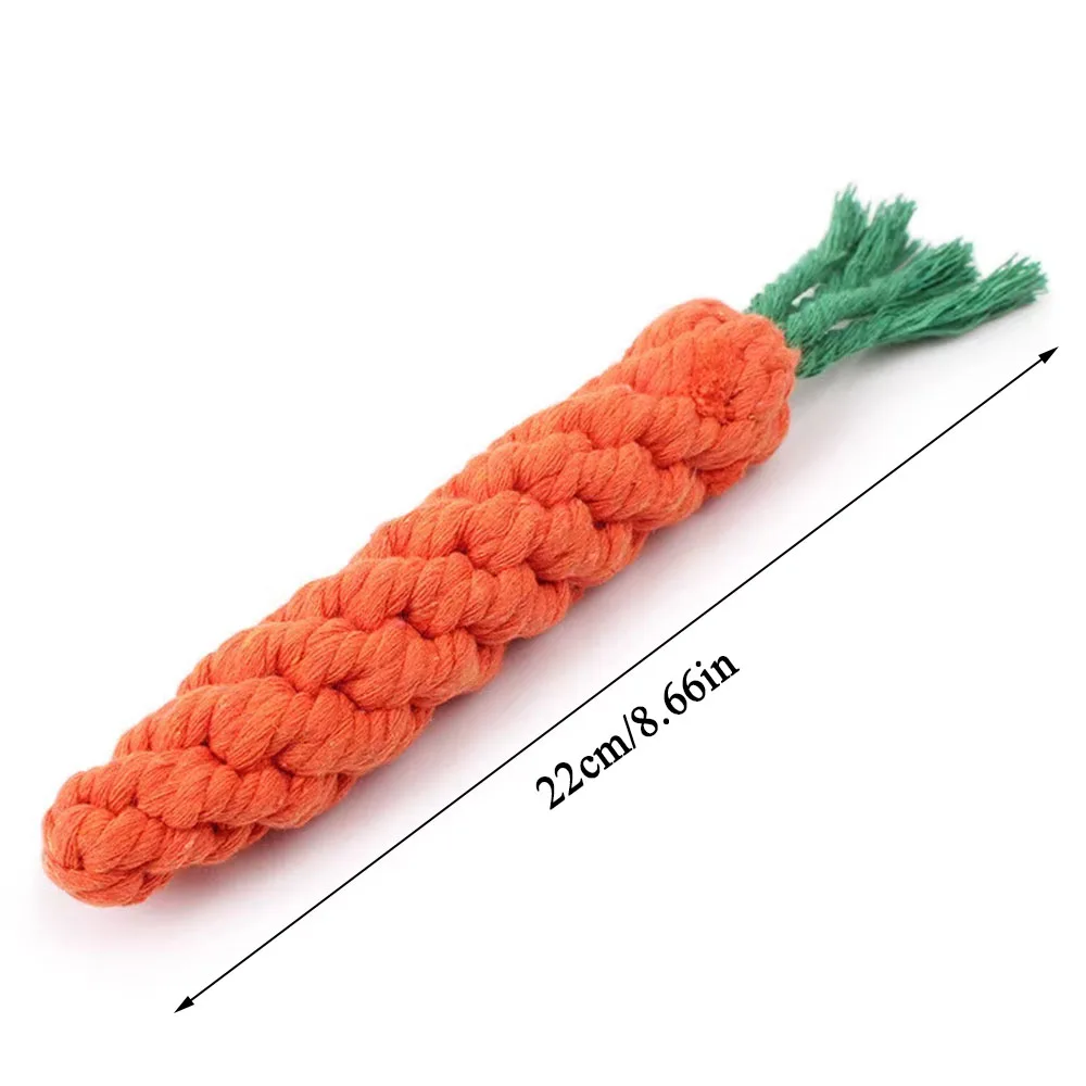 Carrot Rope Dog Chew Toy – Durable Cotton Molar Toy for Puppies & Dogs - Image 6