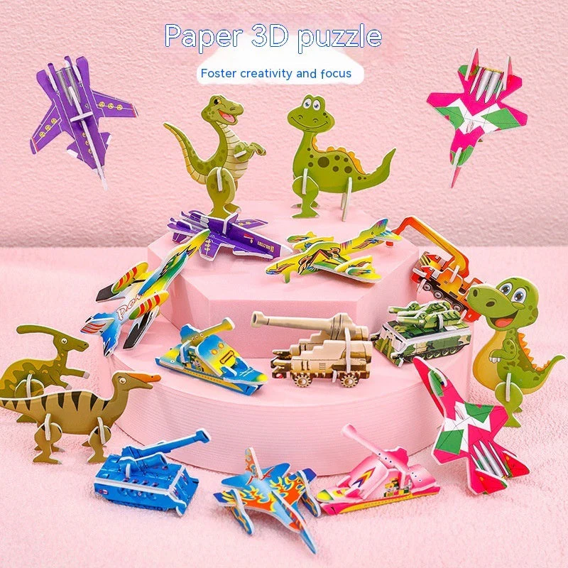 Cartoon Dinosaur 3D Puzzle Model Children DIY Handmade - Image 4