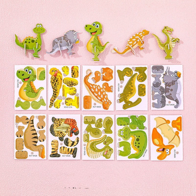 Cartoon Dinosaur 3D Puzzle Model Children DIY Handmade - Image 9
