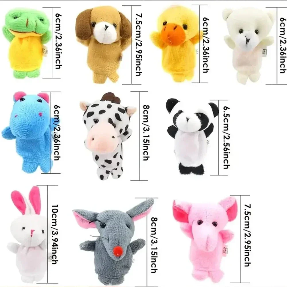 Cartoon Finger Puppets – 1/5/10pcs Plush Hand Dolls for Kids - Image 2