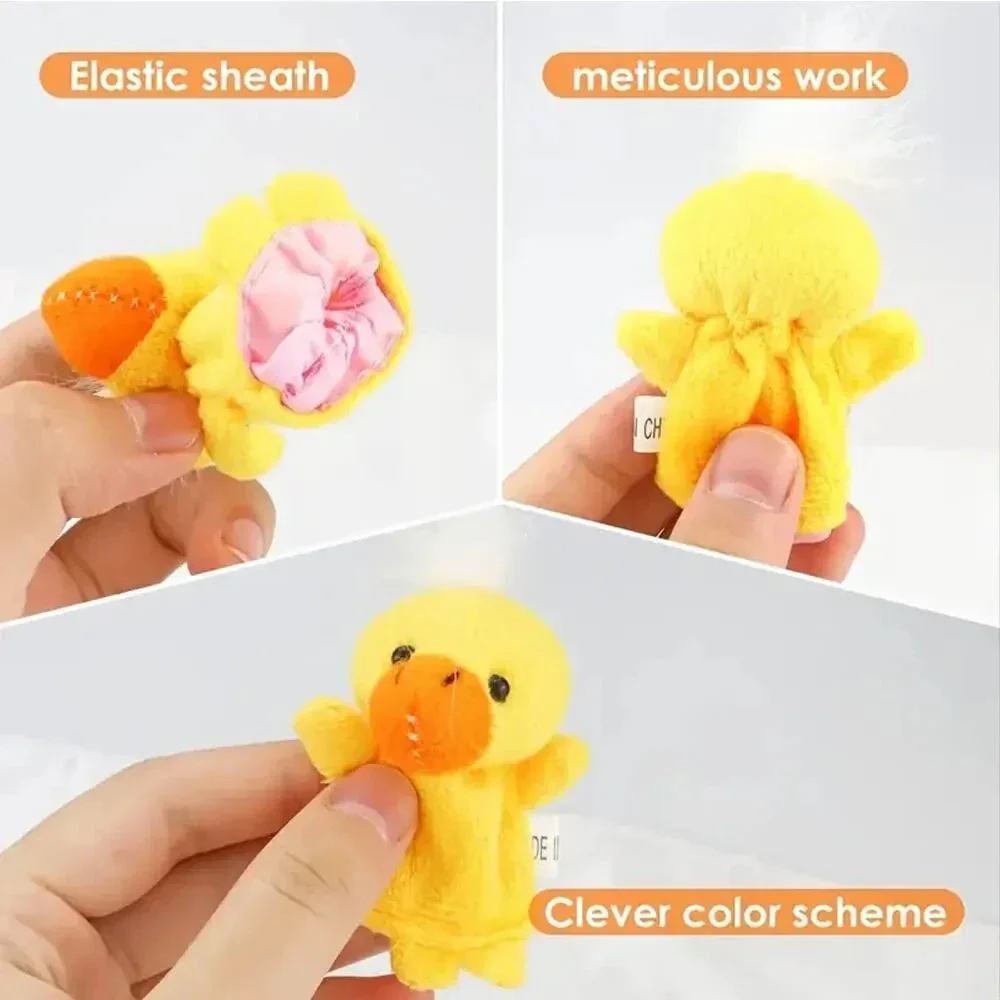 Cartoon Finger Puppets – 1/5/10pcs Plush Hand Dolls for Kids - Image 3