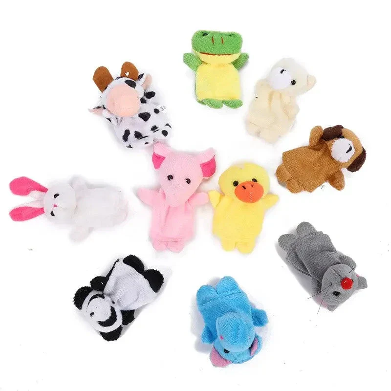 Cartoon Finger Puppets – 1/5/10pcs Plush Hand Dolls for Kids - Image 4