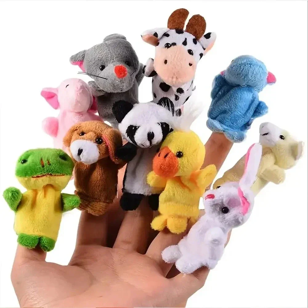 Cartoon Finger Puppets – 1/5/10pcs Plush Hand Dolls for Kids - Image 5