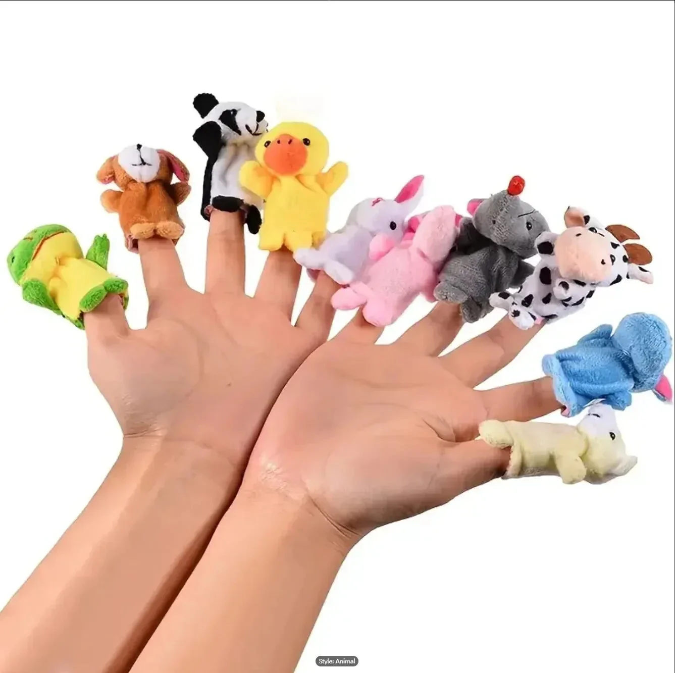 Cartoon Finger Puppets – 1/5/10pcs Plush Hand Dolls for Kids - Image 6