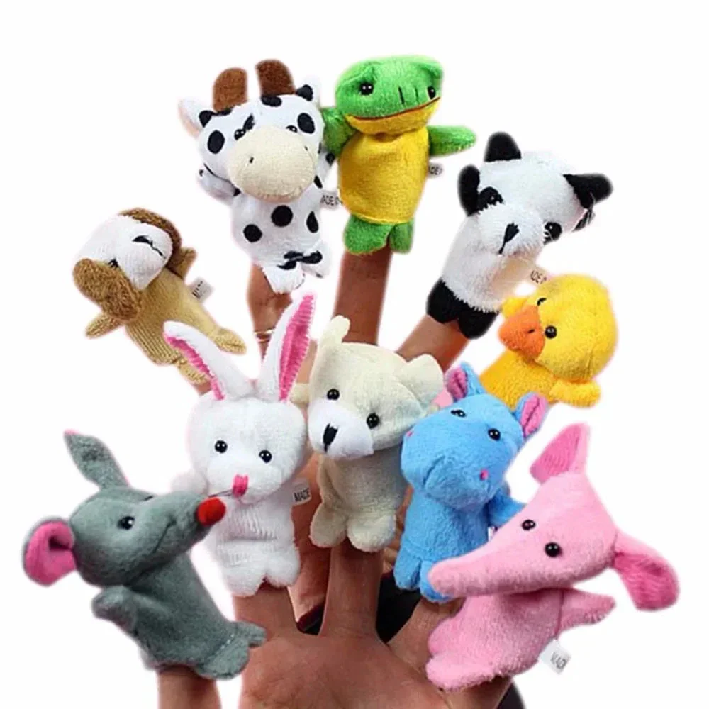 Cartoon Finger Puppets – 1/5/10pcs Plush Hand Dolls for Kids - Image 7