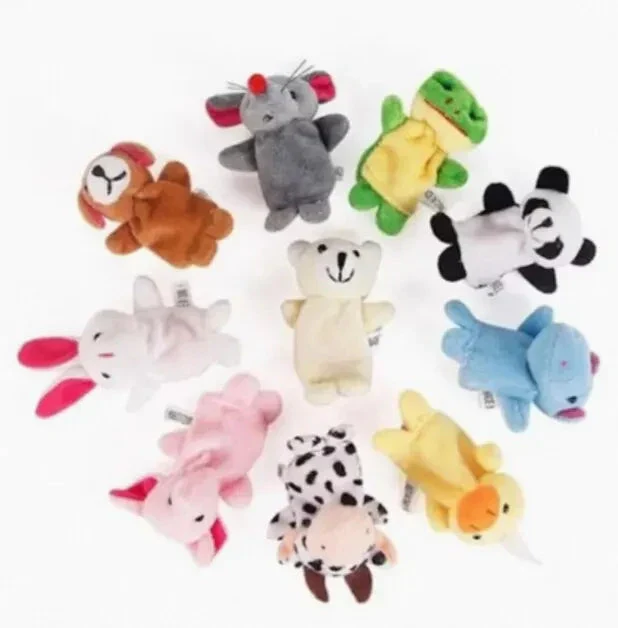 Cartoon Finger Puppets – 1/5/10pcs Plush Hand Dolls for Kids - Image 8