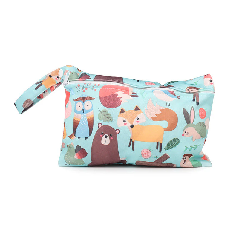 Cartoon printed single zipper small diaper storage bag - Image 2