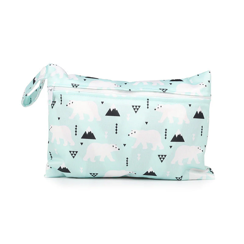 Cartoon printed single zipper small diaper storage bag - Image 5