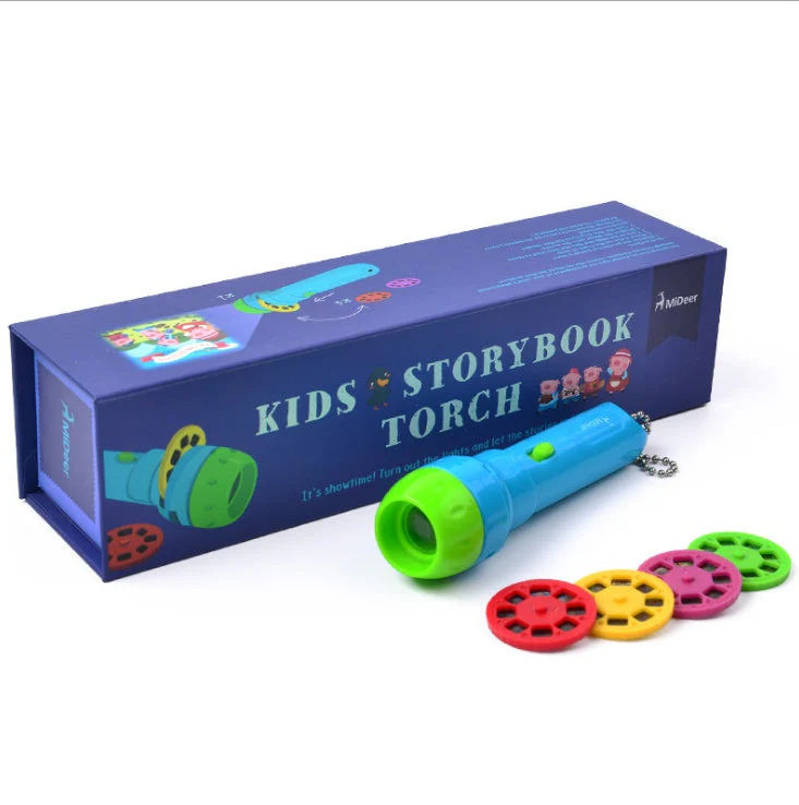 Cartoon Storybook Cards LED Projection Flashlight Interactive Toy Kids Gift - Image 4