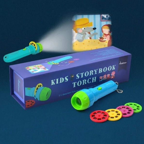 Cartoon Storybook Cards LED Projection Flashlight Interactive Toy Kids Gift - Image 9