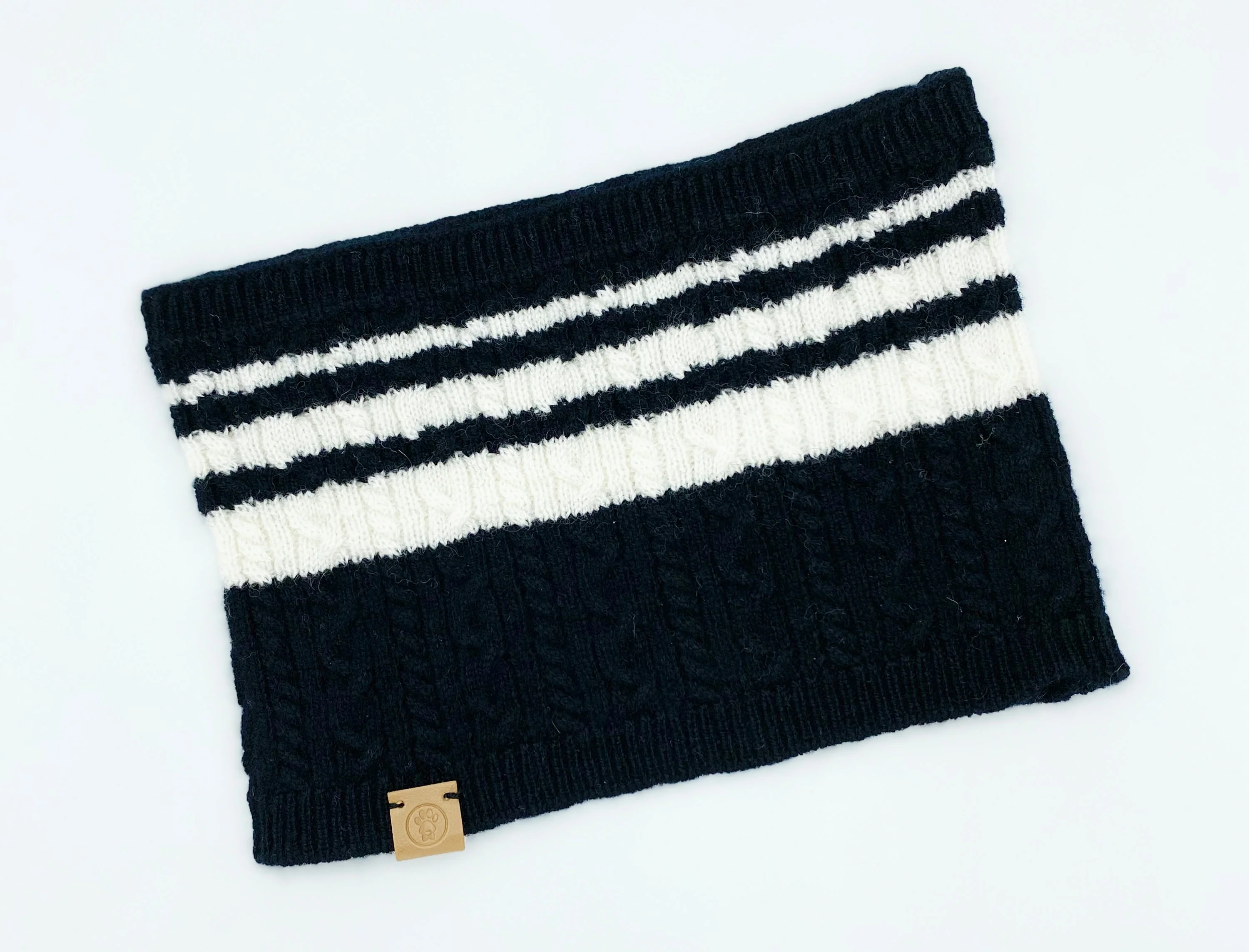 Cashmere Blend Scarf sets for Pets and their humans, Black and White - Image 3