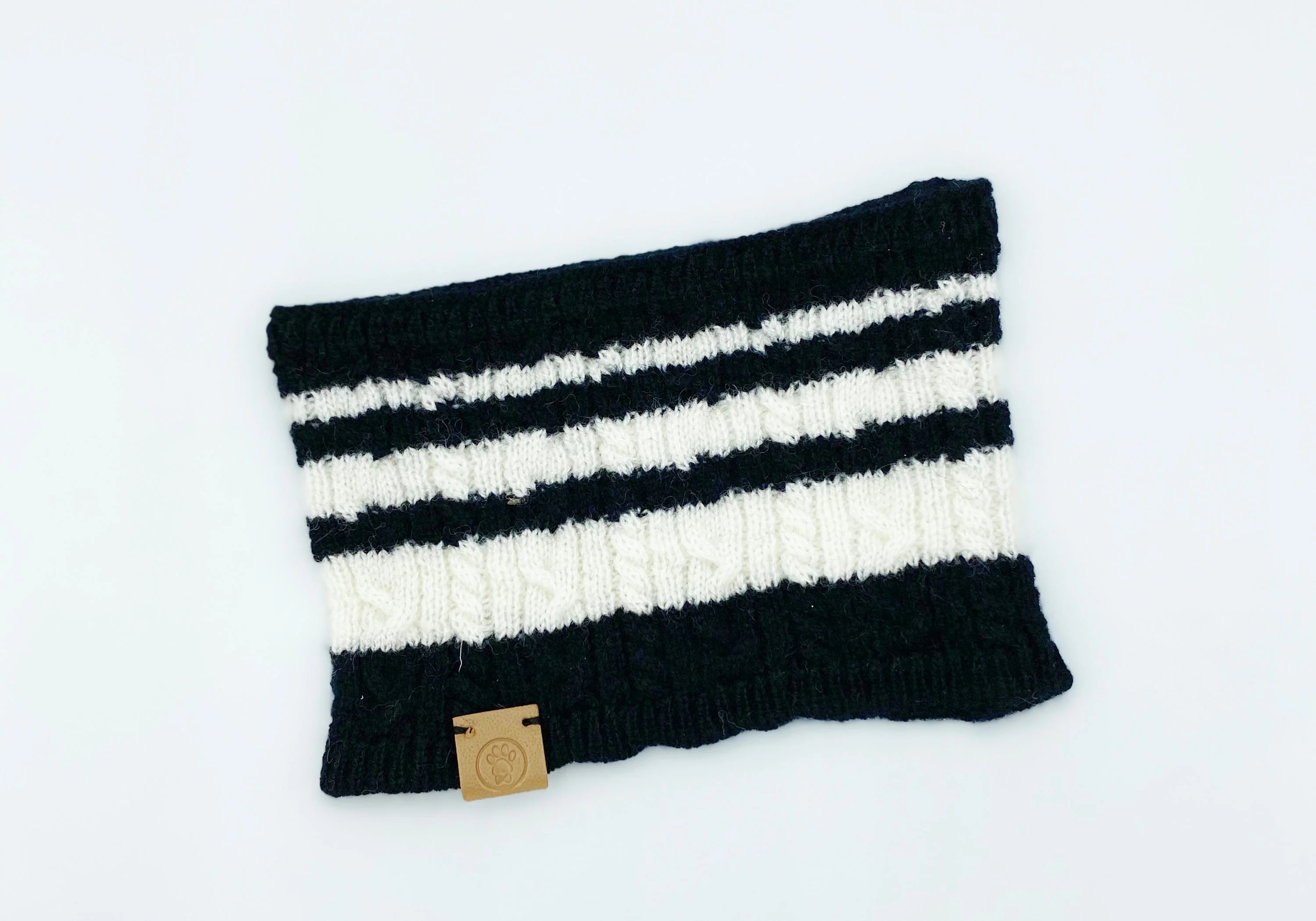 Cashmere Blend Scarf sets for Pets and their humans, Black and White - Image 7