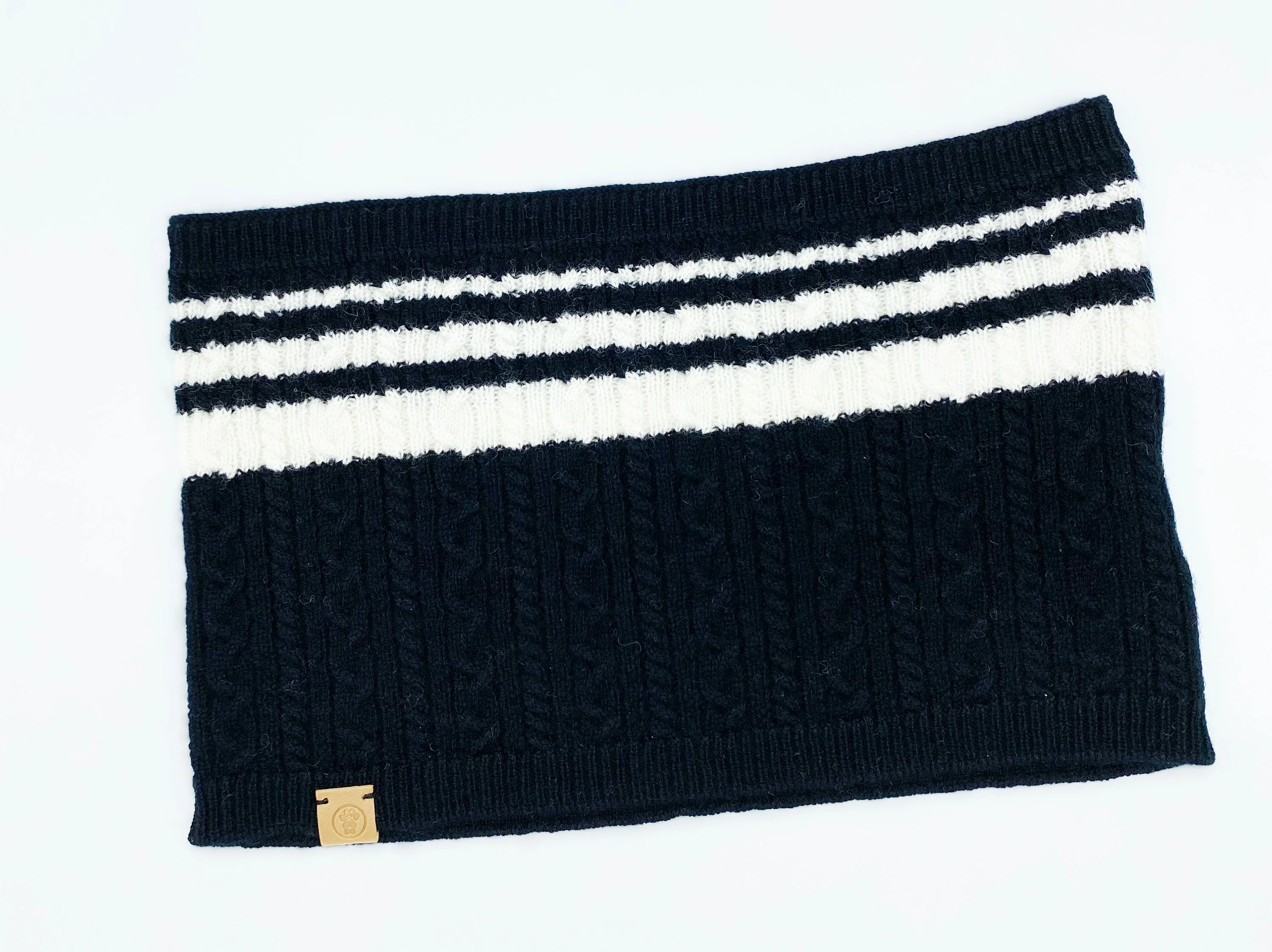 Cashmere Blend Scarf sets for Pets and their humans, Black and White - Image 8