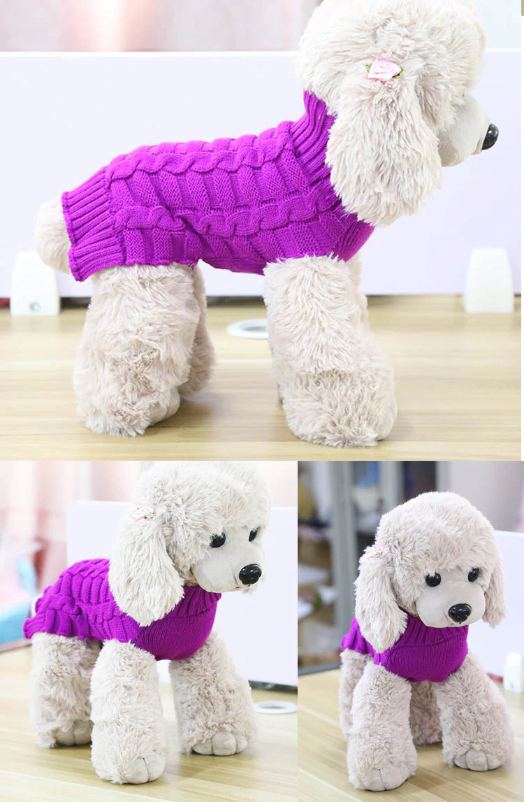 Cashmere Twisted Rope Dog Sweater - Image 2