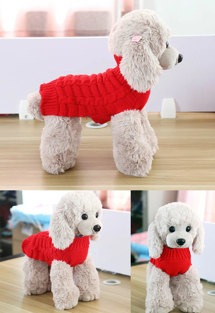 Cashmere Twisted Rope Dog Sweater - Image 4