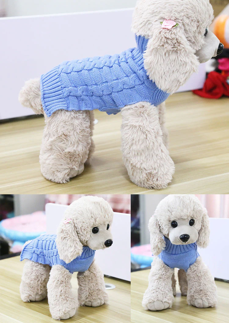 Cashmere Twisted Rope Dog Sweater - Image 5