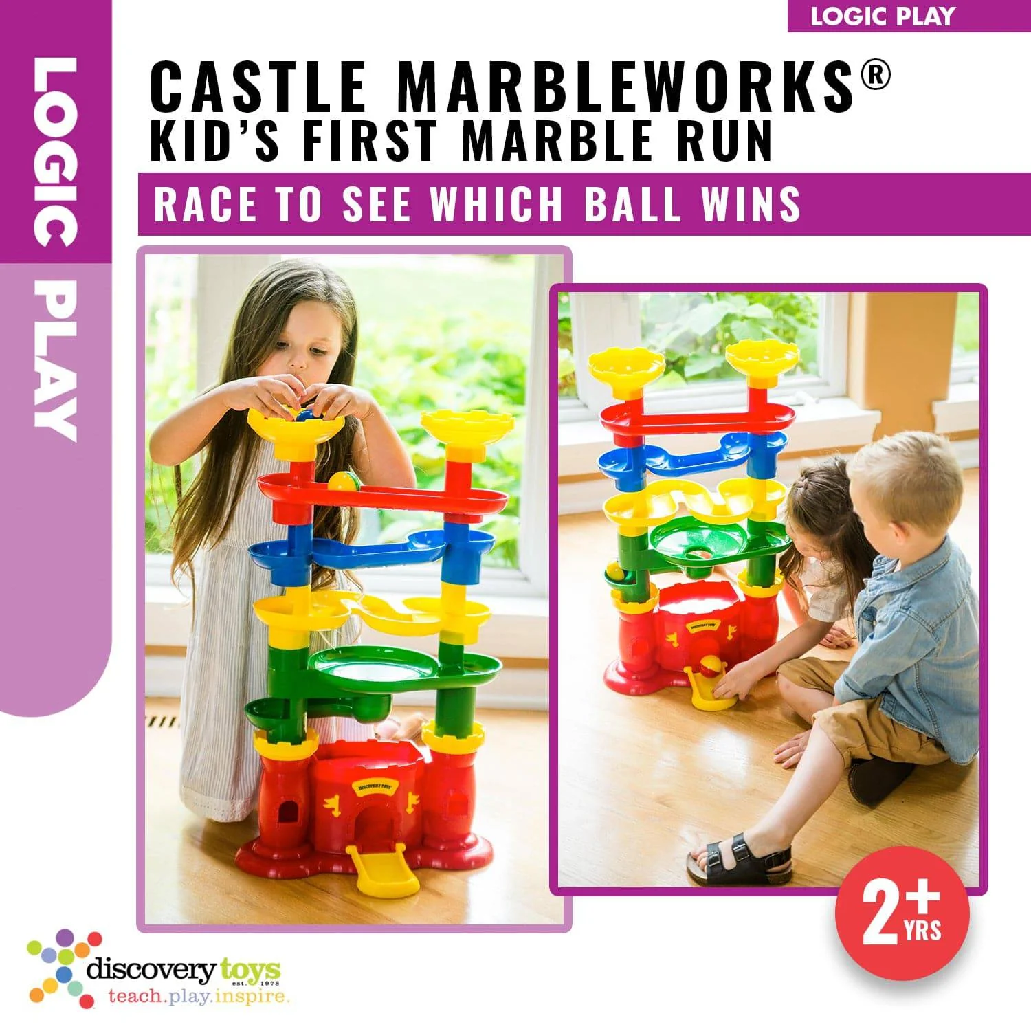 CASTLE MARBLEWORKS Chime Ball Drop Tower Toy - Image 4