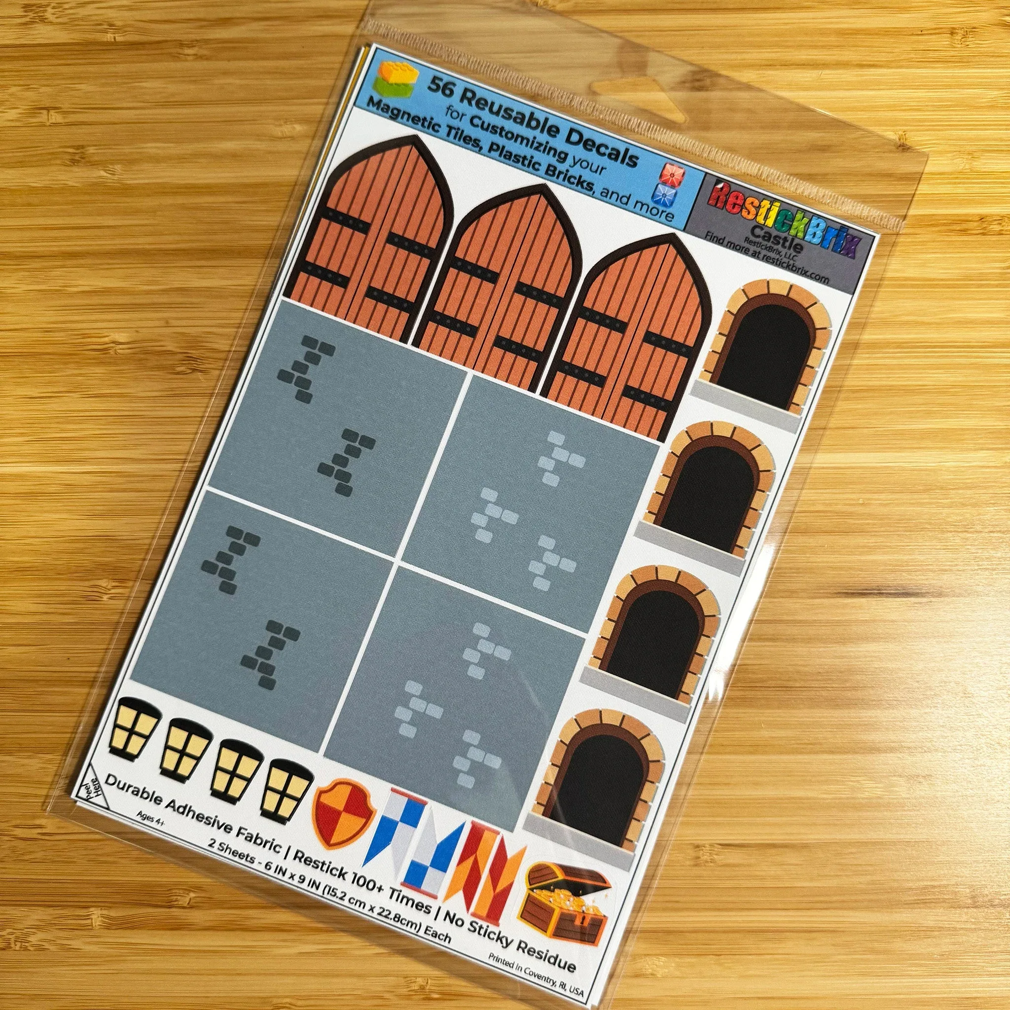 Castle: Reusable Decals for Customizing Magnetic Tiles, Plastic Bricks, and more - Image 2
