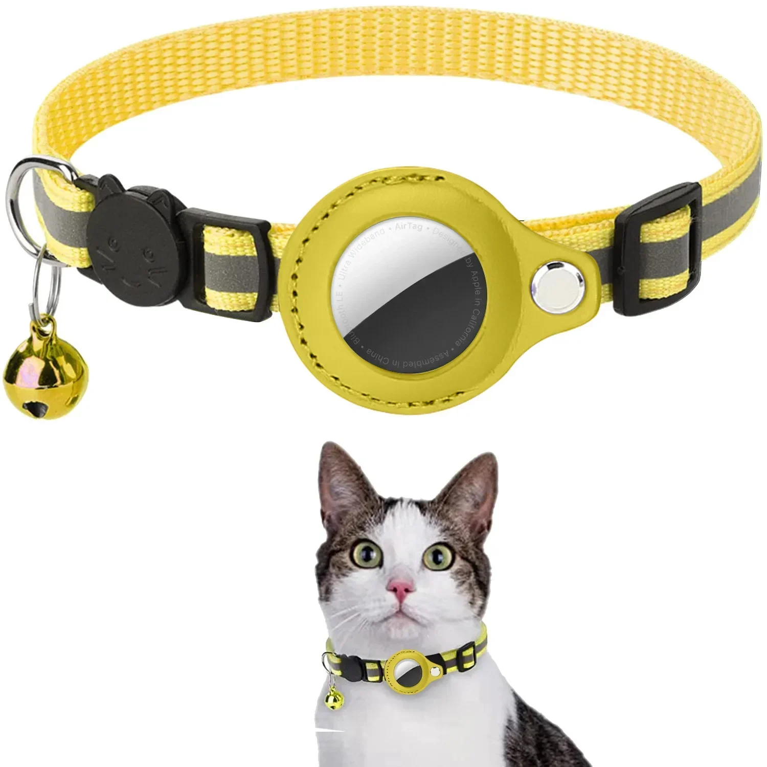 Cat AirTag Holder Collar – Adjustable Reflective Breakaway Kitten Collar with Bell & Waterproof AirTag Case - Image 11