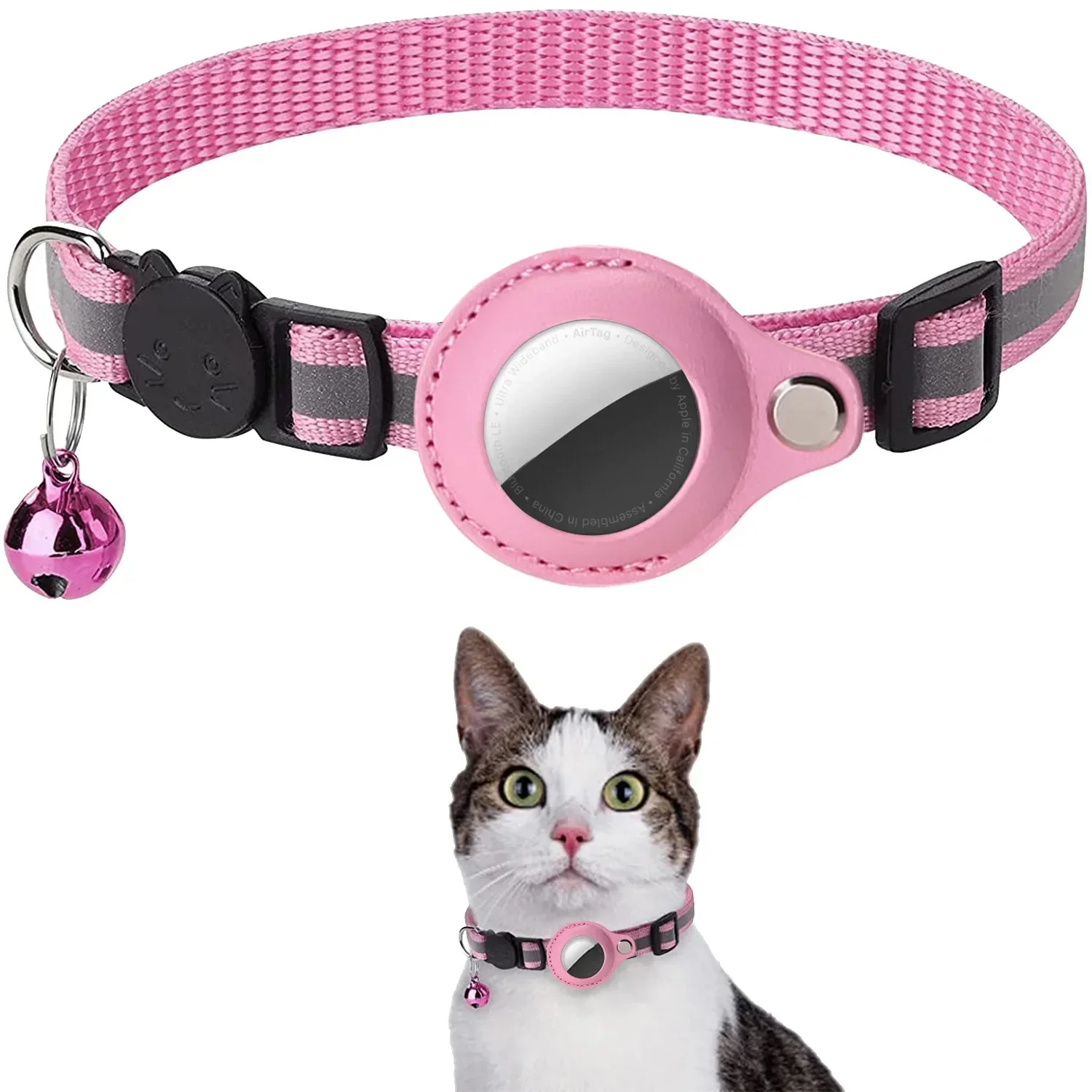 Cat AirTag Holder Collar – Adjustable Reflective Breakaway Kitten Collar with Bell & Waterproof AirTag Case - Image 13