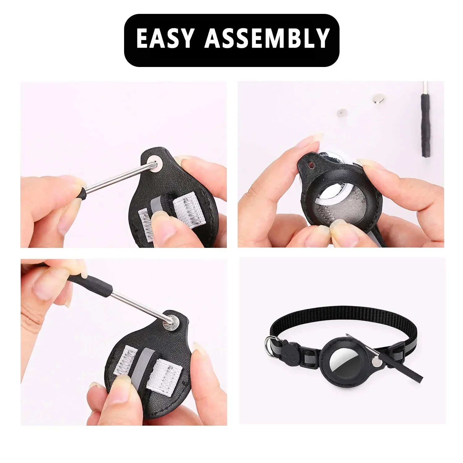 Cat AirTag Holder Collar – Adjustable Reflective Breakaway Kitten Collar with Bell & Waterproof AirTag Case - Image 5