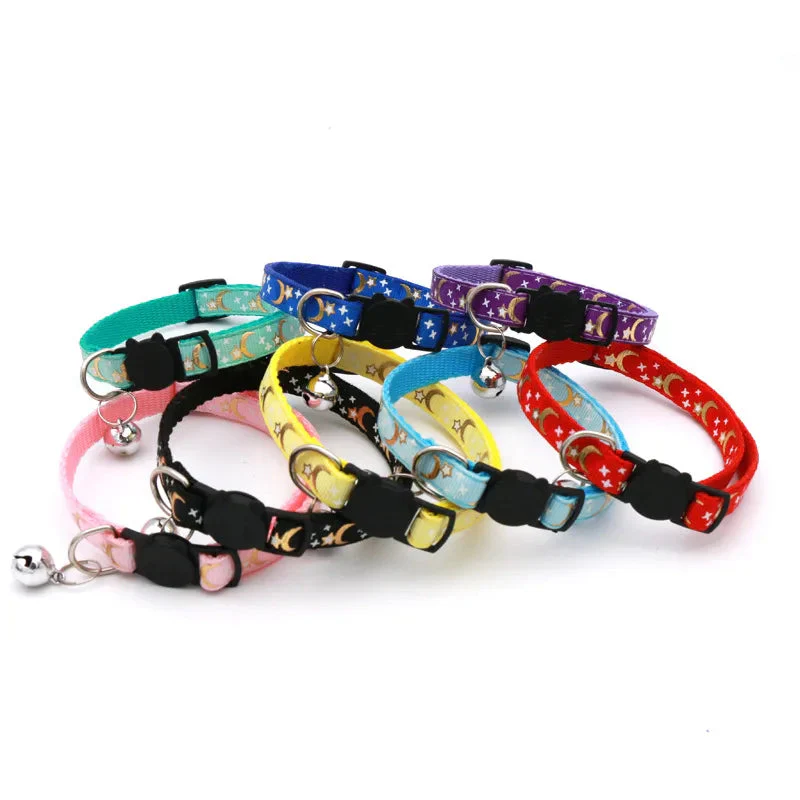 Cat Collar with Bell – Adjustable Star & Moon Pet Necklace - Image 3