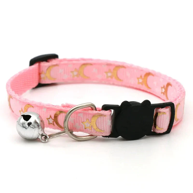 Cat Collar with Bell – Adjustable Star & Moon Pet Necklace - Image 4