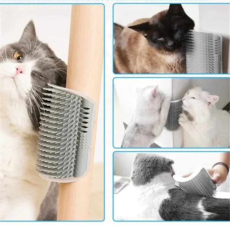 Cat Corner Brush Comb Massager with Catnip – Self-Grooming Wall Arch Scratcher & Hair Removal Tool for Cats - Image 3