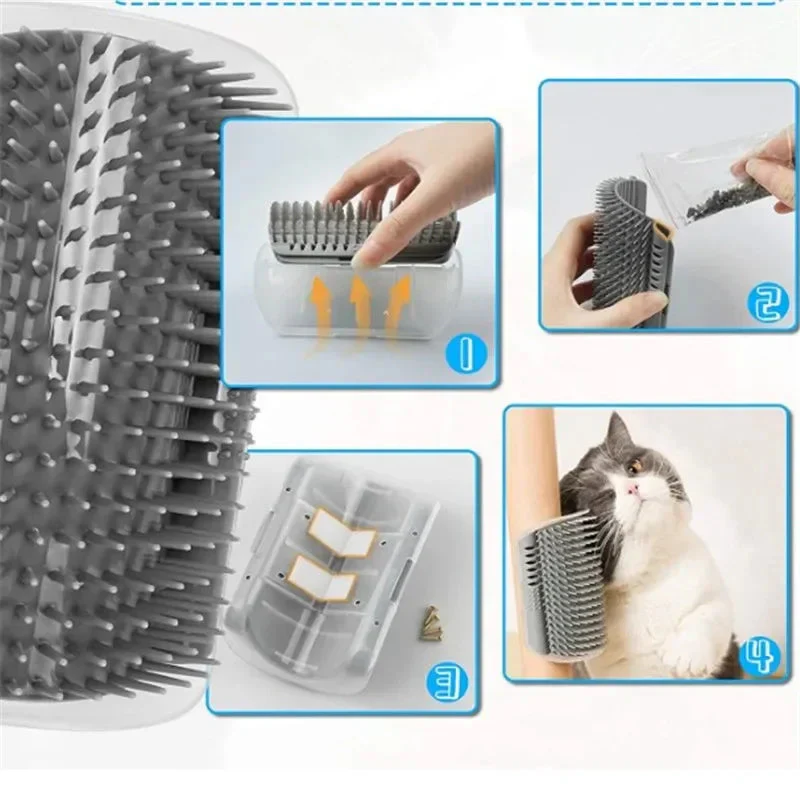 Cat Corner Brush Comb Massager with Catnip – Self-Grooming Wall Arch Scratcher & Hair Removal Tool for Cats - Image 5