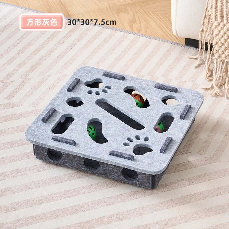 Cat Fun Box – Interactive Puzzle Toy for Indoor Cats, Scratching & Digging Activity Box with Bell Balls - Image 10